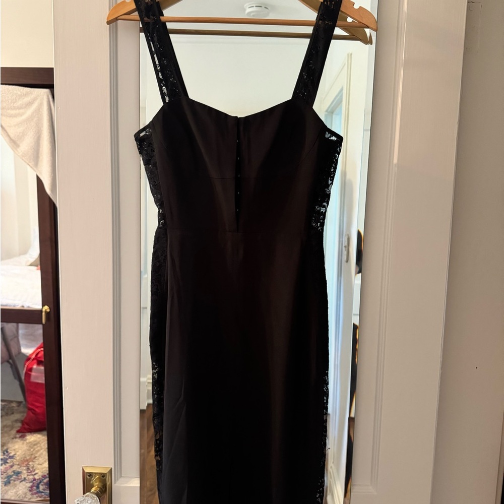 NWT silk Fleur du Mal lace insert midi dress.